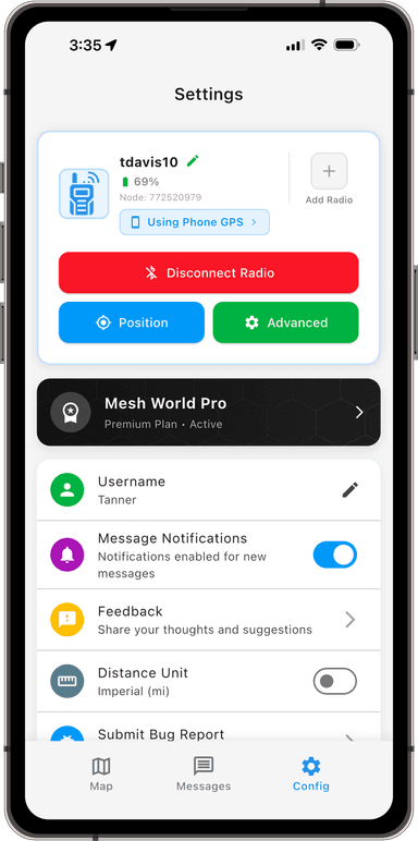 Pair the app to the radio